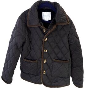 EDGEHILL COLLECTION Navy Boys Quilted Jacket with Corduroy Trim Sz.6-7